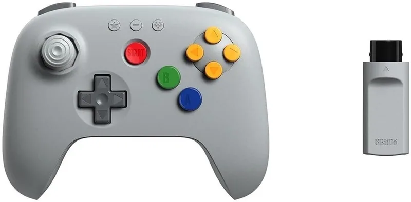 8BitDo 64 Wireless 2.4G - Controller van 8BitDo, Classic Grey – cover