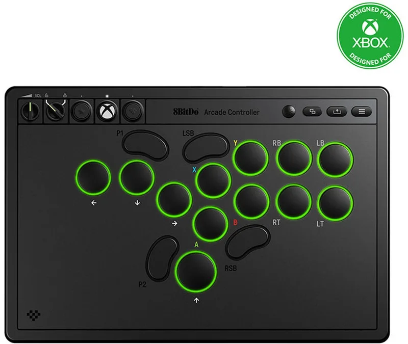 Arcade Controller for Xbox RF/USB Gamepad Analoog PC, Xbox One, Xbox Series S, Xbox Series X van 8BitDo, Zwart – cover