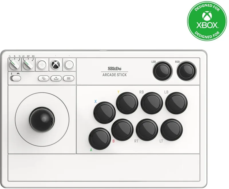 Arcade Stick Zwart, Wit RF/USB Joystick Analoog/digitaal PC, Xbox One, Xbox One S, Xbox One X, Xbox Series S, Xbox Series X by 8BitDo, Black, White – cover