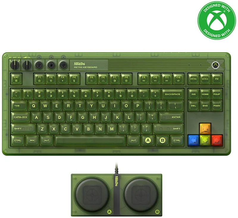 Mechanical Keyboard - Xbox Edition toetsenbord Gamen USB + RF Wireless + Bluetooth QWERTY Engels van 8BitDo, Groen, US – cover