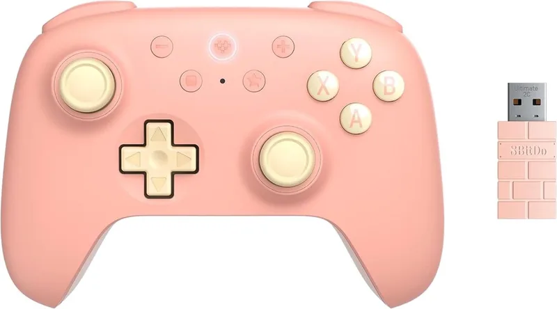 Ultimate 2C Bluetooth/RF/USB Gamepad Android, PC de 8BitDo, Perzik – jaquette