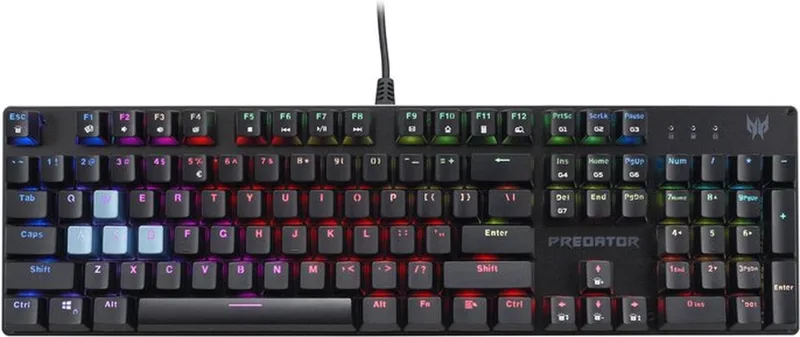 Aethon 303 Keyboard – Gaming Toetsenbord –Bedraad – RGB Verlichting – US Qwerty van Acer, Zwart, US – cover