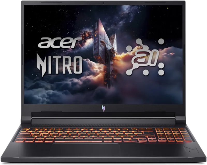 Nitro V 16 AI ANV16-42-R6AH - Gaming Laptop - 16 inch 3K IPS 180Hz - AMD Ryzen 7 - 16GB - 512GB SSD - RTX 5060 - inclusief 3mnd PC GamePass - AZERTY by Acer, Black, AZERTY – cover