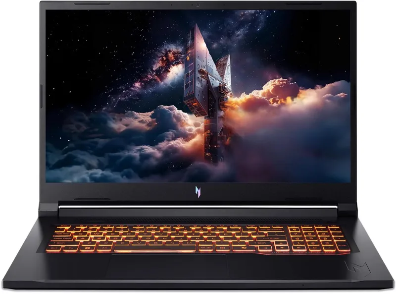 Nitro V 17 AI ANV17-41-R44B AMD Ryzen™ 7 260 Laptop 43,9 cm (17.3") Quad HD 16 GB DDR5-SDRAM 512 GB SSD NVIDIA GeForce RTX 5070 Wi-Fi 6E (802.11ax) Windows 11 Home AZERTY de Acer, Noir, AZERTY – jaquette