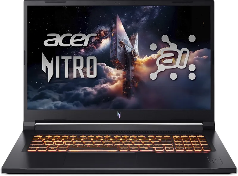 Nitro V 17 AI ANV17-41-R53N - Gaming Laptop - 17 inch 165Hz - AMD Ryzen 7 - 16GB - 512GB SSD - RTX 5070 - inclusief 3mnd PC GamePass by Acer, Black – cover