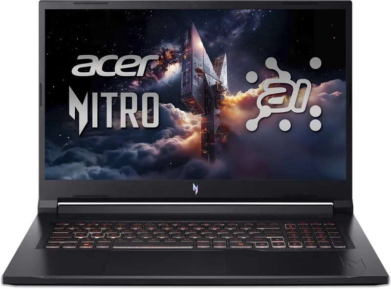 Nitro V 17 AI ANV17-41-R5C1 - Gaming Laptop – 17 inch 144Hz - AMD Ryzen 7 - 16GB - 1TB SSD - RTX 5070 - inclusief 3mnd PC GamePass van Acer, Zwart – cover