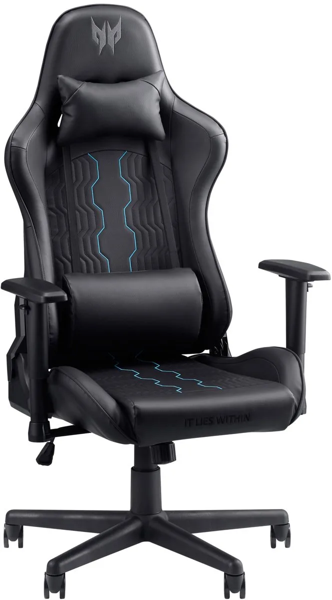 Rift Go – Gamestoel / Gaming Chair - Maximale belastbaarheid 120kg - Rughoek 90° tot 160° - Zwart/Blauw van Acer, Zwart – cover 1 van 5