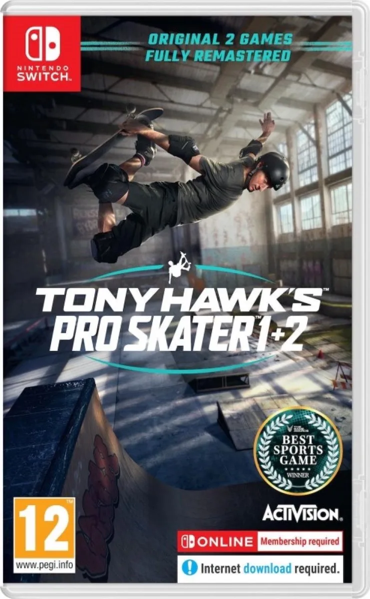 Tony Hawk's Pro Skater 1+2 de Activision, Nintendo Switch – jaquette
