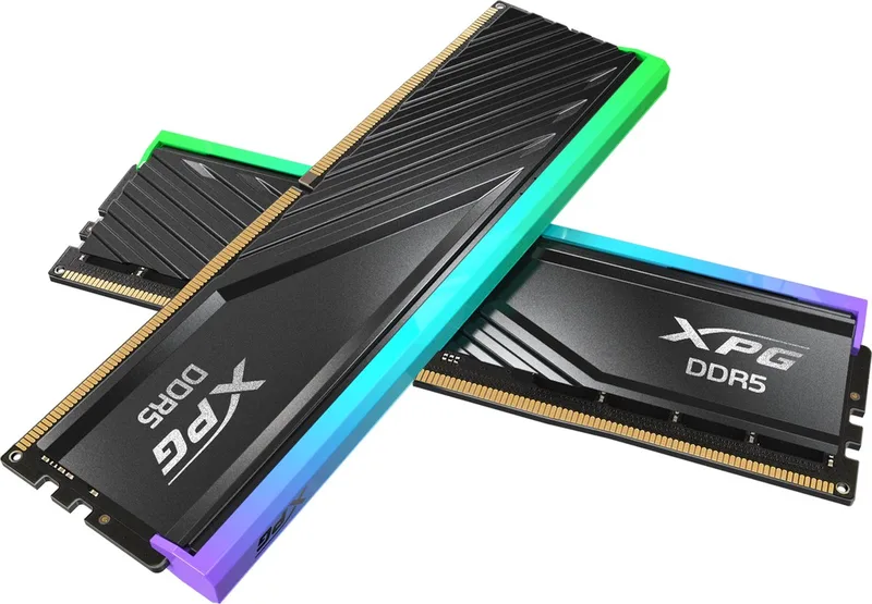 Lancer Blade RBG DDR5 6000MHz CL30 32GB (2x16GB) PC5-48000 RAM 288-Pins UDIMM Desktop Memory Kit Black Heatsink(AX5U6000C3016G-DTLABRBK) by ADATA, Black – cover