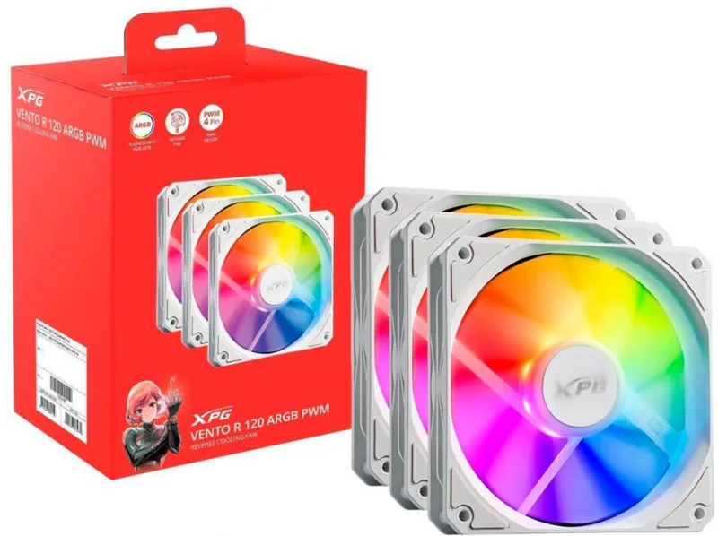 Vento 120 ARGB PWM Reverse Revolution Fan White - Ventilator van ADATA – cover