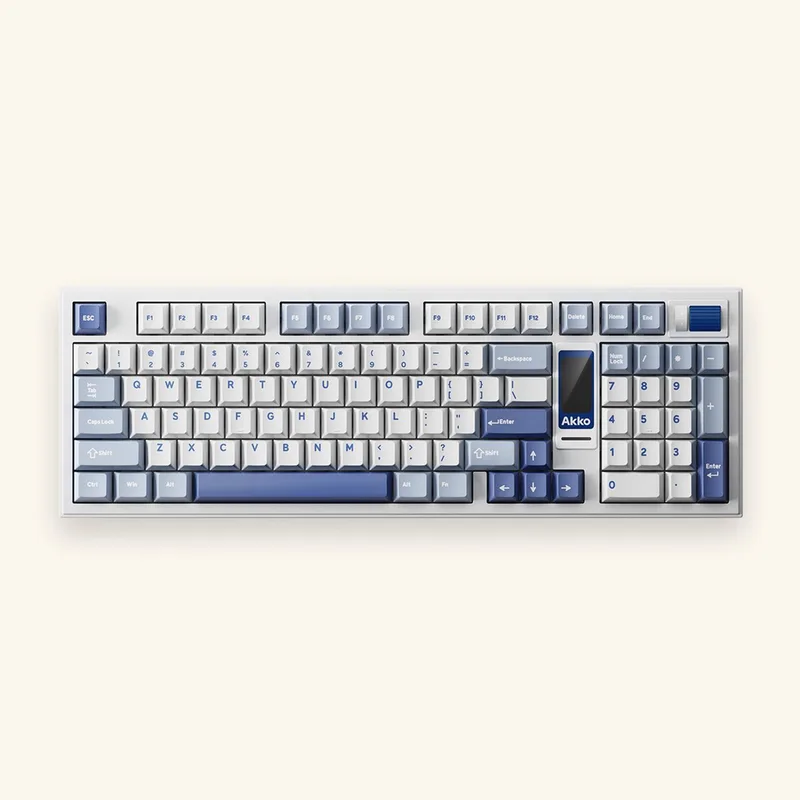 Akko 5098B Glacier - Draadloos Mechanisch Toetsenbord - TFT-scherm - 96% ANSI van AKKO, Wit – cover