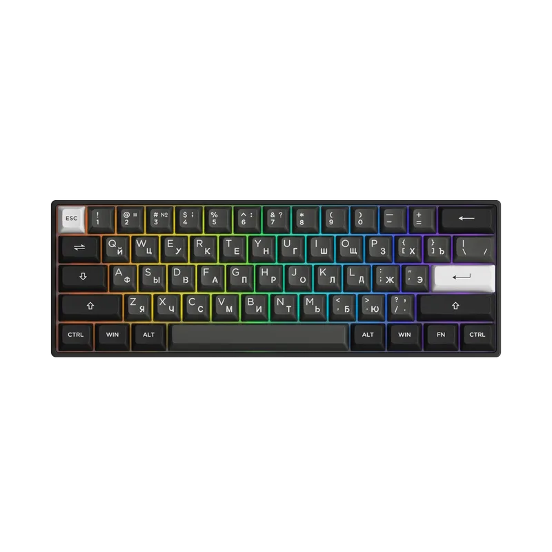 Cyrillic Keyboard Series de AKKO, Black & Silver – jaquette