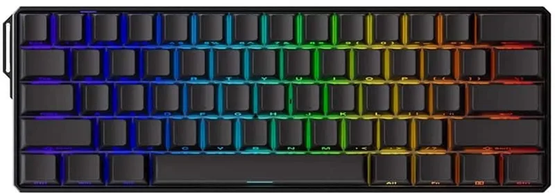 MONSGEEK FUN60 Ultra Shine-Through Hall Effect Magnetische Switch 8K Hz ARGB Draadloos Hotswap Mechanisch Gaming Toetsenbord van AKKO, Zwart – cover
