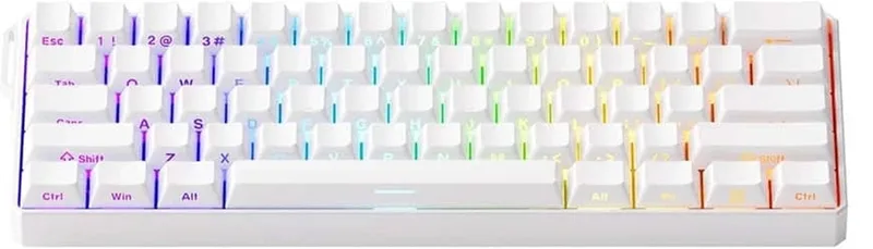 MONSGEEK FUN60 Ultra Shine - Through White Hall Effect Magnetische Switch 8K Hz ARGB Draadloos Hotswap Mechanisch Gaming Toetsenbord van AKKO, Wit – cover