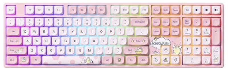 Pompompurin 5108B Plus RGB Draadloos Hotswap Mechanisch Gaming Toetsenbord de AKKO, Rose – jaquette