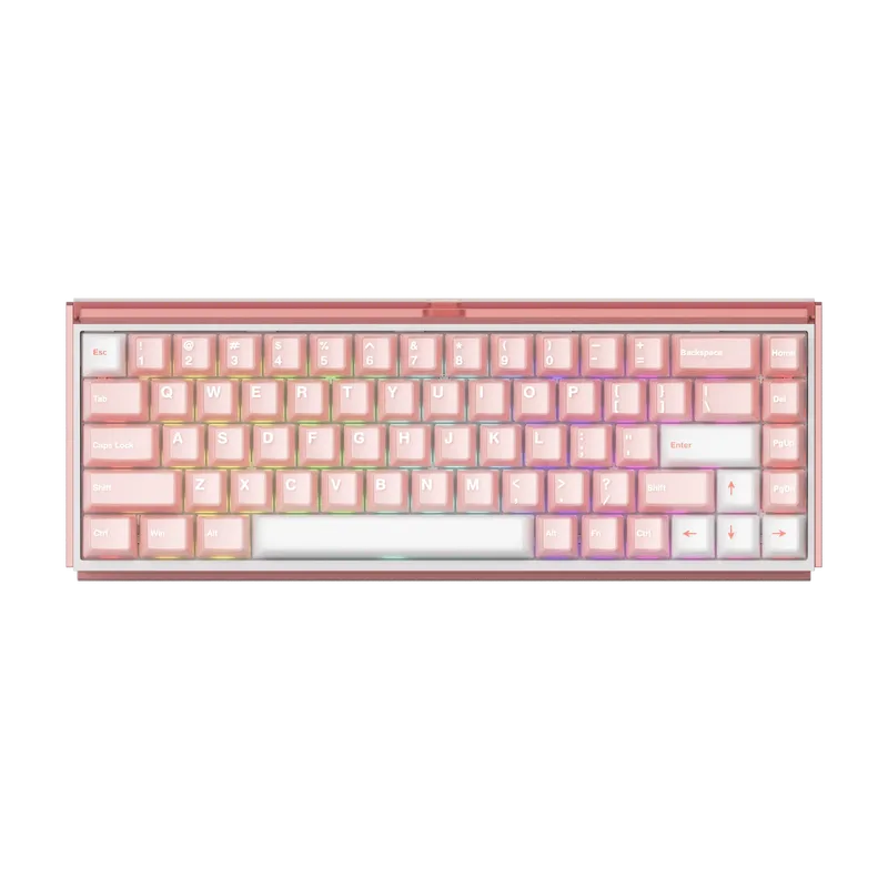 Ray68 HE Magnetic Keyboard de AKKO, Misty Pink & White – jaquette