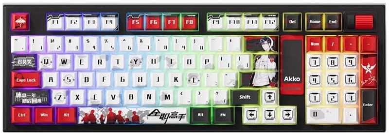 The King’s Avatar 5098B – Ye Xiu RGB Draadloos Hotswap Mechanisch Gaming Toetsenbord van AKKO, Blauw – cover