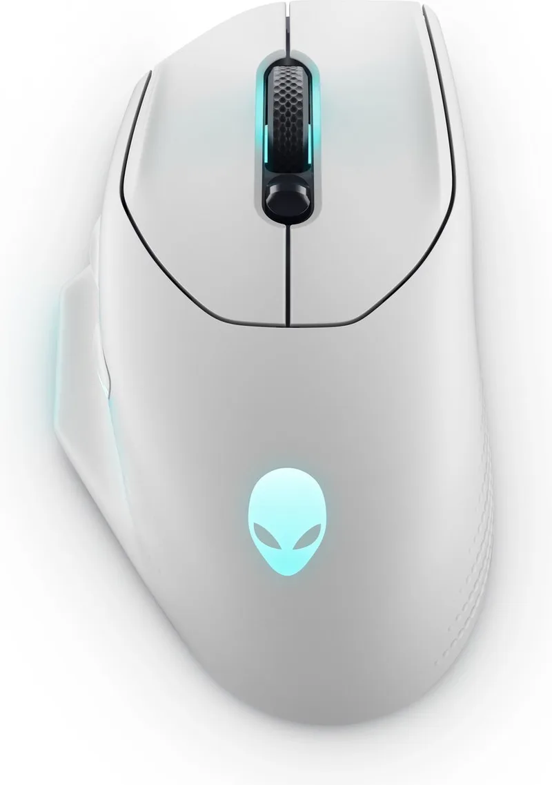 AW620M - Muis rechtshandig - optisch - 7 knoppen - draadloos, met bekabeling - USB, 2.4 GHz - maanverlichting - detailhandel - doos van Alienware, Wit – cover