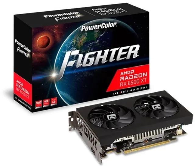 PowerColor Fighter - Grafische Kaart - Radeon RX 6500 XT - 4GB GDDR6 - Dual Fan Koeling