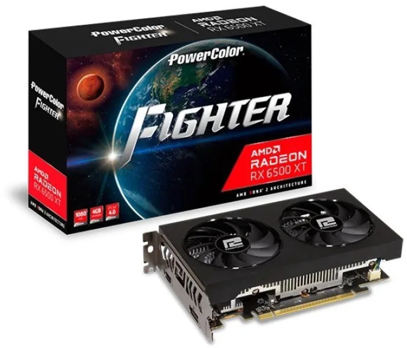 PowerColor Fighter - Grafische Kaart - Radeon RX 6500 XT - 4GB GDDR6 - Dual Fan Koeling van AMD – cover