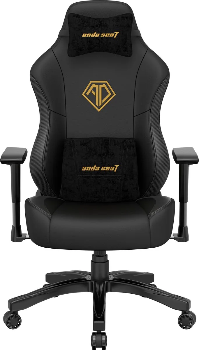 Phantom 3 Premium - Gaming Stoel - met Gouden Logo by Andaseat, Black – cover