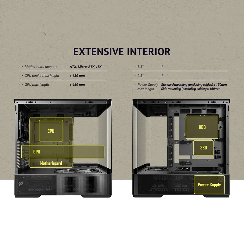 C6 Curve Air - Case - Miditower by Antec, Black – cover