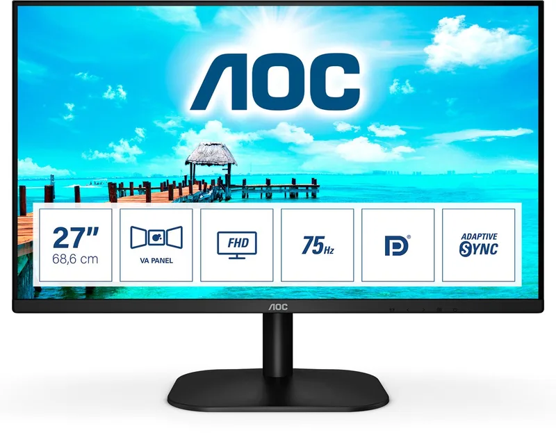 B2 27B2QAM LED display 68,6 cm (27") 1920 x 1080 Pixels Full HD Zwart by AOC – cover