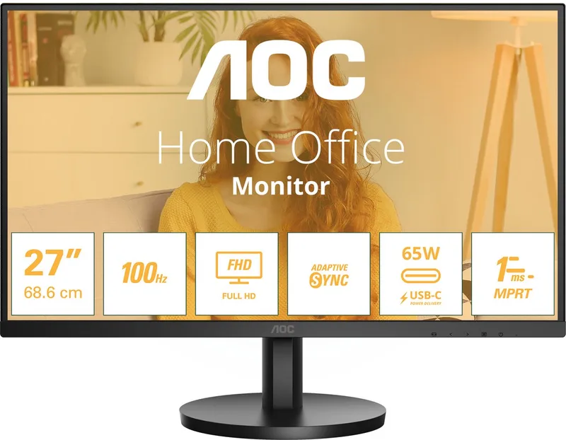 Basic Serie - Monitor - 27 inch - HDMI DP USB-C - 2x2W Luidsprekers by AOC, Black – cover