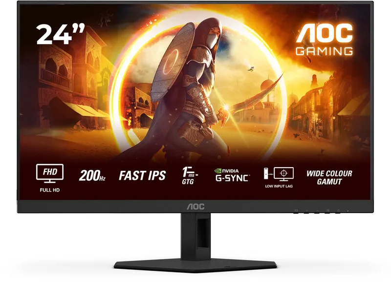G4 24G4HRE - Full HD Fast IPS Gaming Monitor - G-Sync Compatible - 0.5ms - 200hz - Speakers - 24 inch van AOC – cover