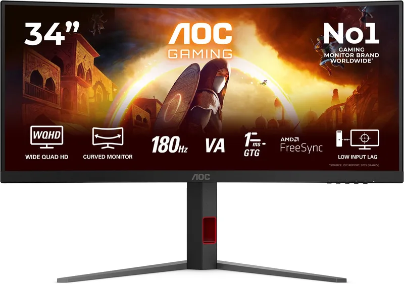 G4 CU34G4 - WQHD Curved Ultrawide Gaming Monitor - 180hz - 34 inch van AOC – cover