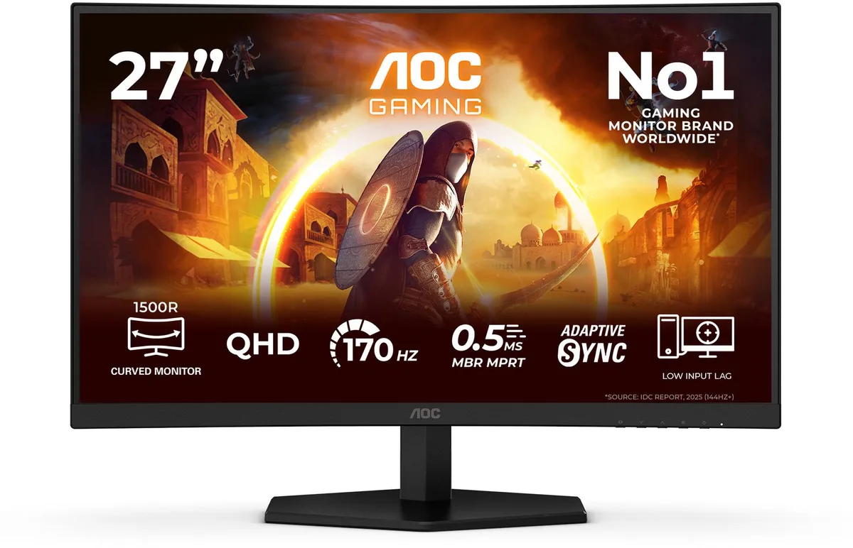 G4 Q27G42ZE computer monitor 68,6 cm (27") 2560 x 1440 Pixels Quad HD LED Zwart, Rood fra AOC, Sort, Rød – cover