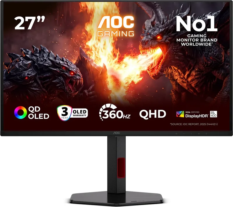 G4 Q27G4SDR - QHD OLED Gaming Monitor - 360hz - HDMI 2.1 - USB-hub - 27 inch van AOC – cover