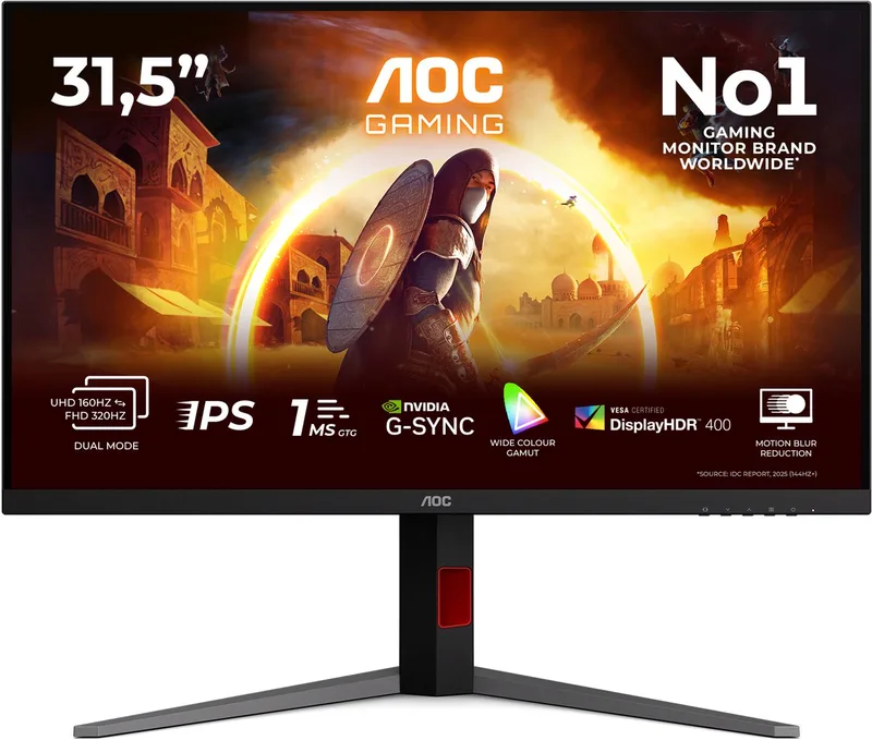 G4 U32G4U - 4K Dual Frame IPS Gaming Monitor - UHD 160hz - FHD 320hz - HDMI 2.1 - Console Ready -32 inch van AOC – cover