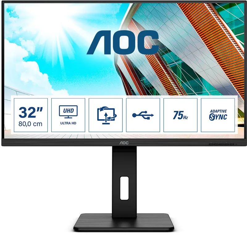 Moderne Monitor 31,5 Inch Voor Laptop Pc Hdmi Dp 2Xhdmi 4Xusb Luid van AOC – cover