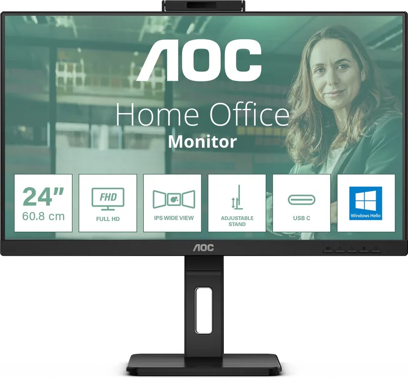 Monitor AOC 24P3CW 23,8" LED IPS Flicker free van AOC, Zwart – cover