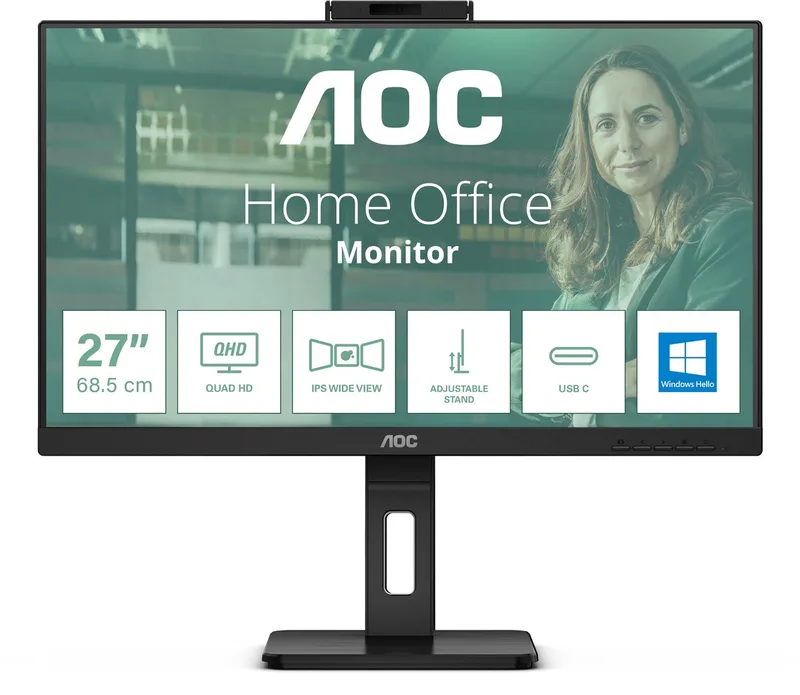 Monitor AOC Q27P3QW 27" IPS Flicker free van AOC, Zwart – cover