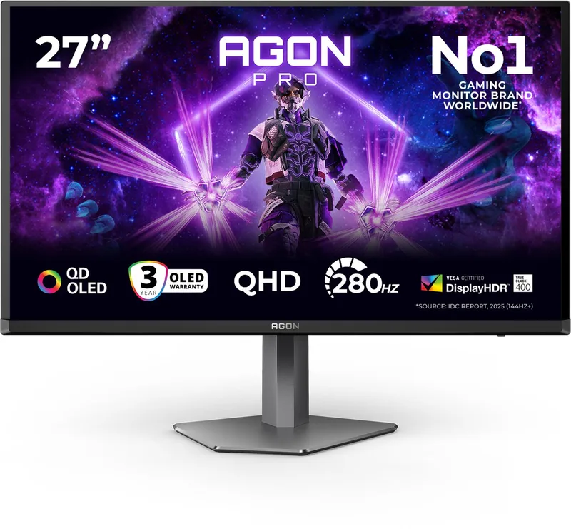 PRO AG276QZD2 - QHD OLED Gaming Monitor - 280Hz - Esports Base - HDMI 2.1 - USB-hub - 27 inch van AOC – cover