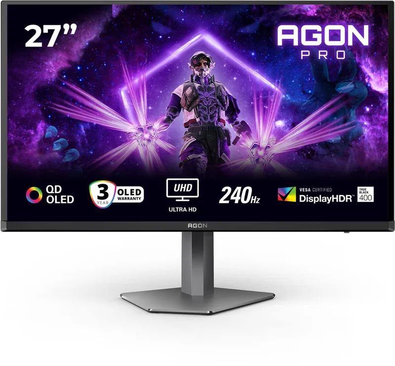 PRO AG276UZD - 4K QD-OLED Gaming Monitor - USB-C 65w - DisplayPort 2.1 - HDMI 2.1 - 240hz - 27 inch van AOC – cover