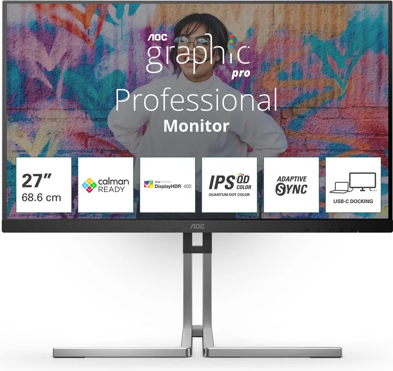 Q27U3CV Serie - Monitor - 27 inch - IPS - Anti-Glare by AOC, Black – cover
