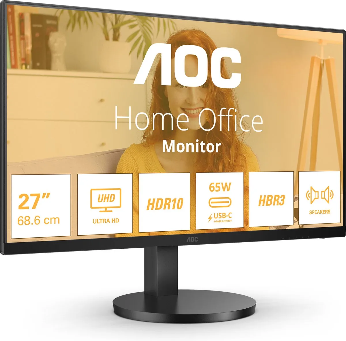 U27B3CF - 4K USB-C Monitor - 65w - 27 inch fra AOC – cover