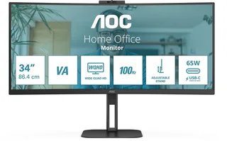 V5 CU34V5CW - QHD Curved Ultrawide Monitor - USB-C - 65w - Webcam - 34 inch by AOC – cover 1 of 2