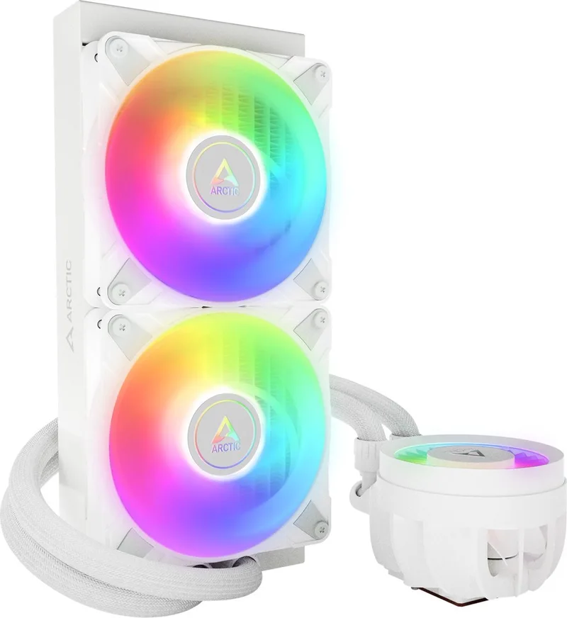 Liquid Freezer III 240 A-RGB White - Vloeistofkoelsysteem processor - afmeting radiator: 240 mm - Intel LGA: 1851, 1700 - AMD AM5, AM4 - 2x 120mm PWM ARGB - wit by Arctic, Black – cover