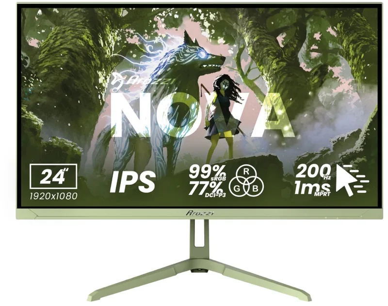 Nova 24" Gaming Monitor - Full HD IPS - 200Hz - Bosgroen van Arozzi, Groen – cover