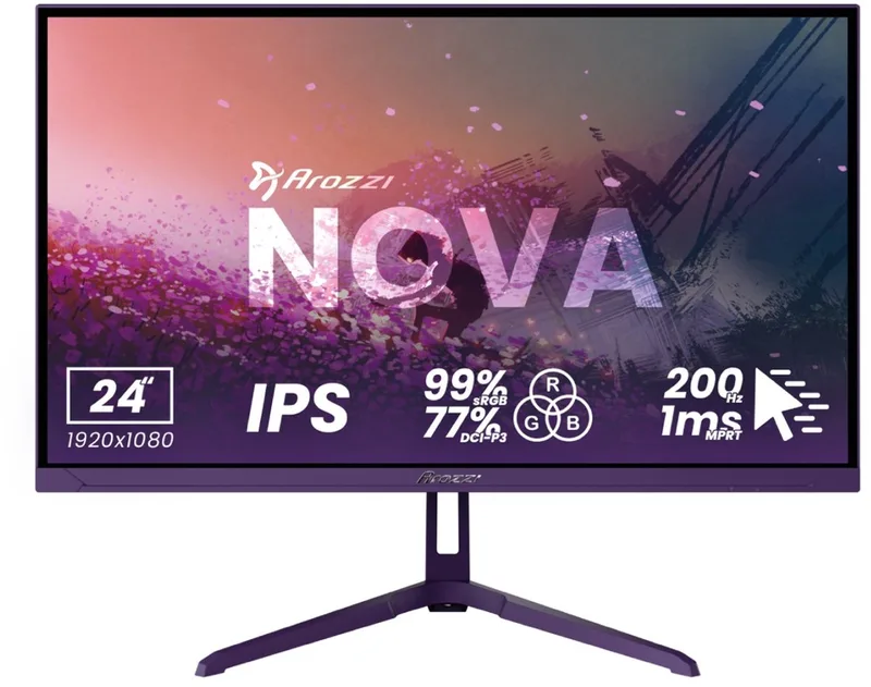 Nova 24" Gaming Monitor - Full HD IPS - 200Hz van Arozzi, Paars – cover