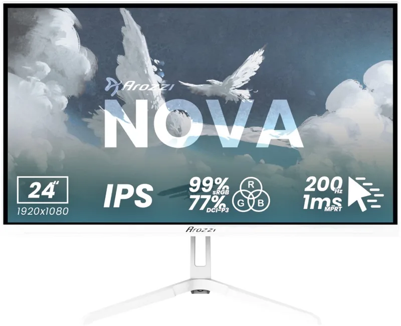 Nova 24" Gaming Monitor - Full HD IPS - 200Hz by Arozzi, White – cover