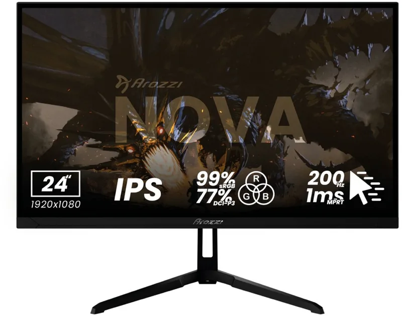 Nova 24" Gaming Monitor - Full HD IPS - 200Hz van Arozzi, Zwart – cover