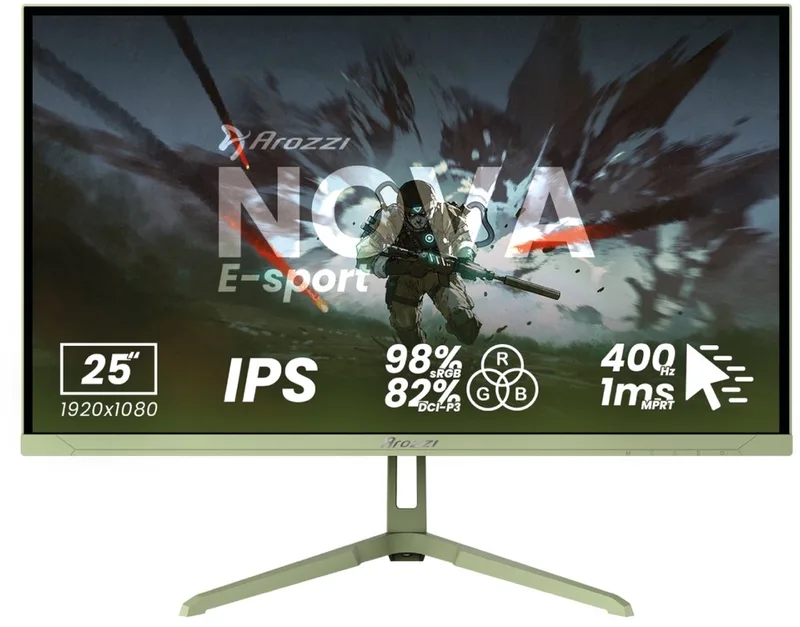 Nova 25" E-Sport Gaming Monitor - Full HD IPS - 400Hz - Bosgroen van Arozzi, Groen – cover
