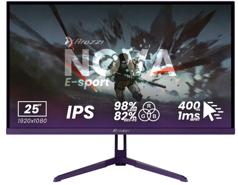 Nova 25" E-Sport Gaming Monitor - Full HD IPS - 400Hz by Arozzi, Purple – cover