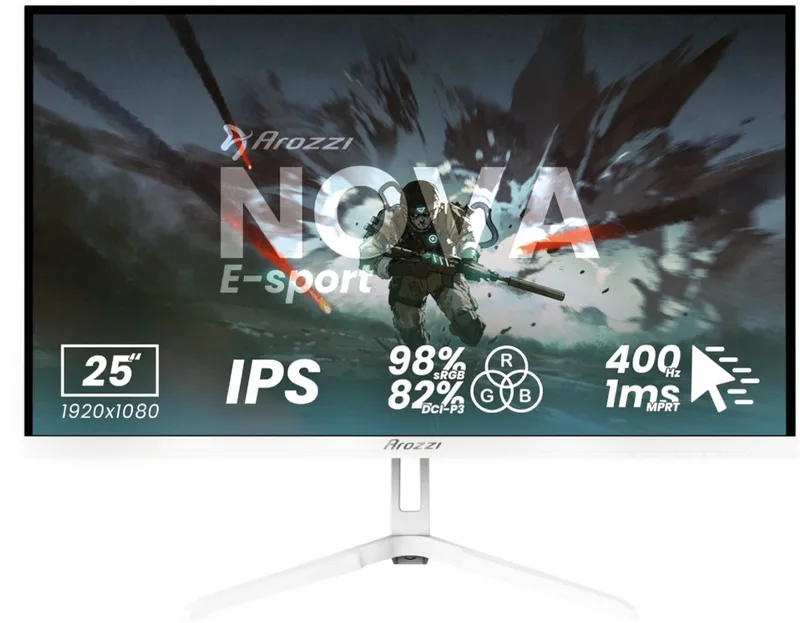 Nova 25" E-Sport Gaming Monitor - Full HD IPS - 400Hz by Arozzi, White – cover