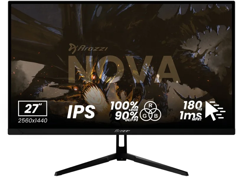 Nova 27" Gaming Monitor - QHD IPS - 180Hz de Arozzi, Noir – jaquette